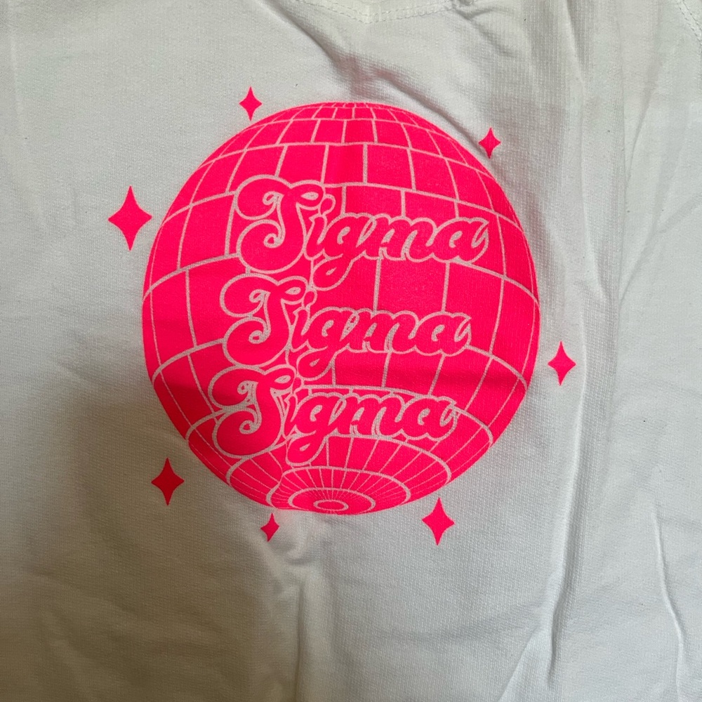 Tri Sigma disco themed tank top, size M